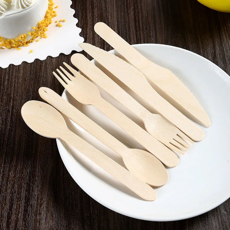 Wooden Utensil Set - 50 Piece Cutlery (Reusable Kitchen Essentials)