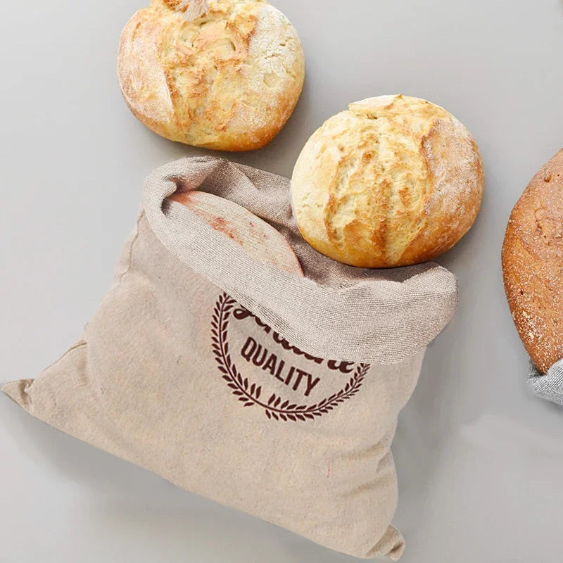 Linen Bread Bag - Reusable Food Storage Set
