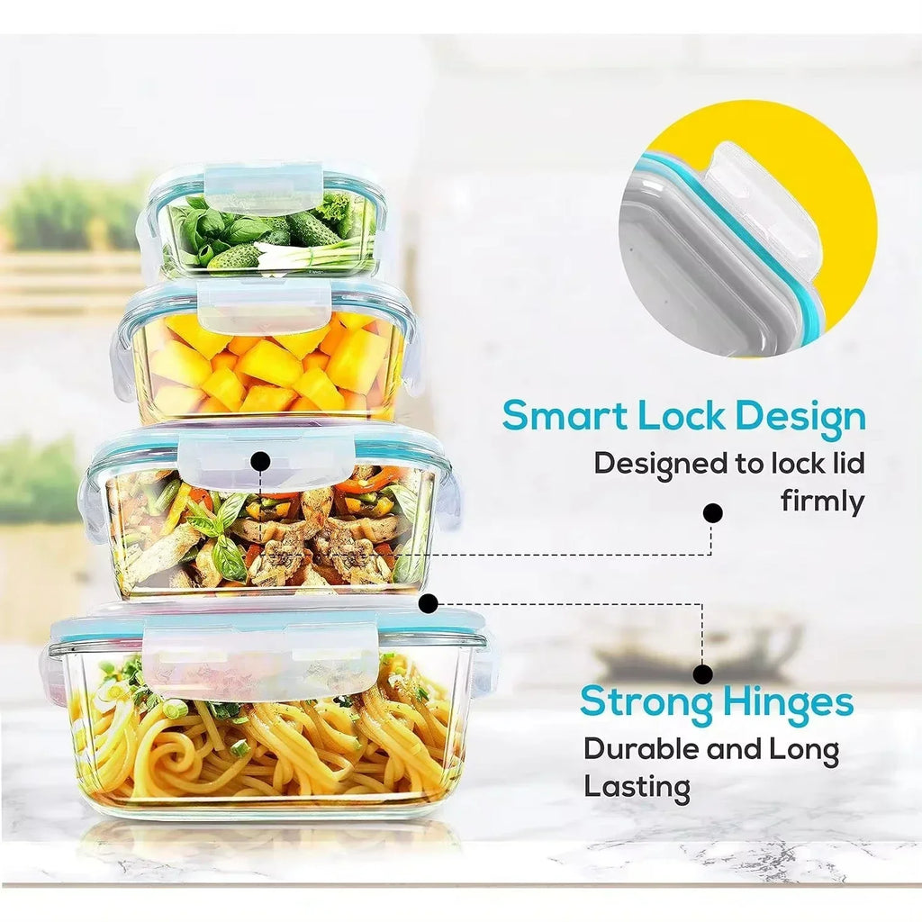 Borosilicate Glass Lunch Box Set - Airtight & Leakproof