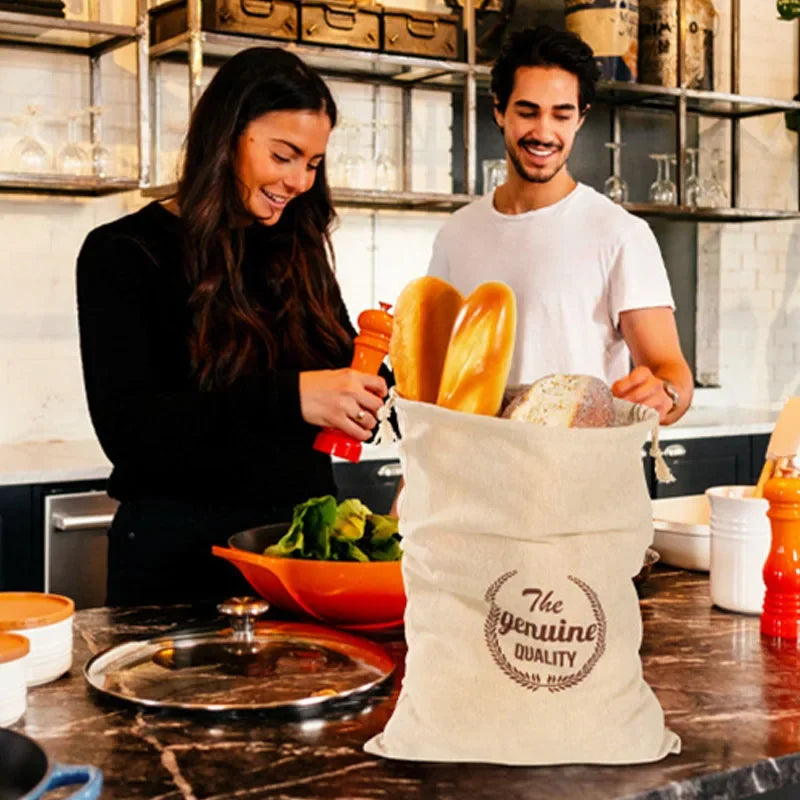 Linen Bread Bag - Reusable Food Storage Set