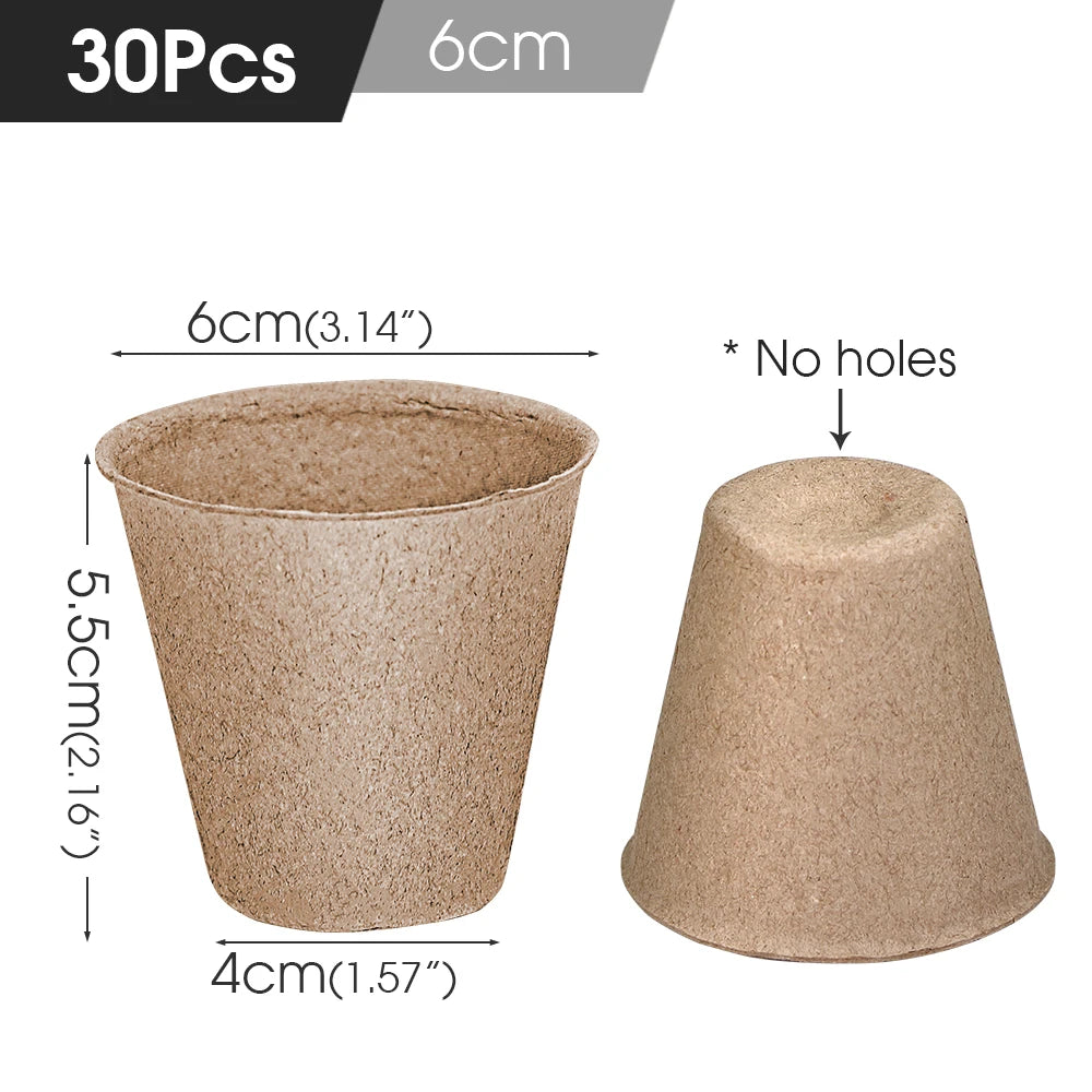 Biodegradable Seed Starter Pots - 10 Pack