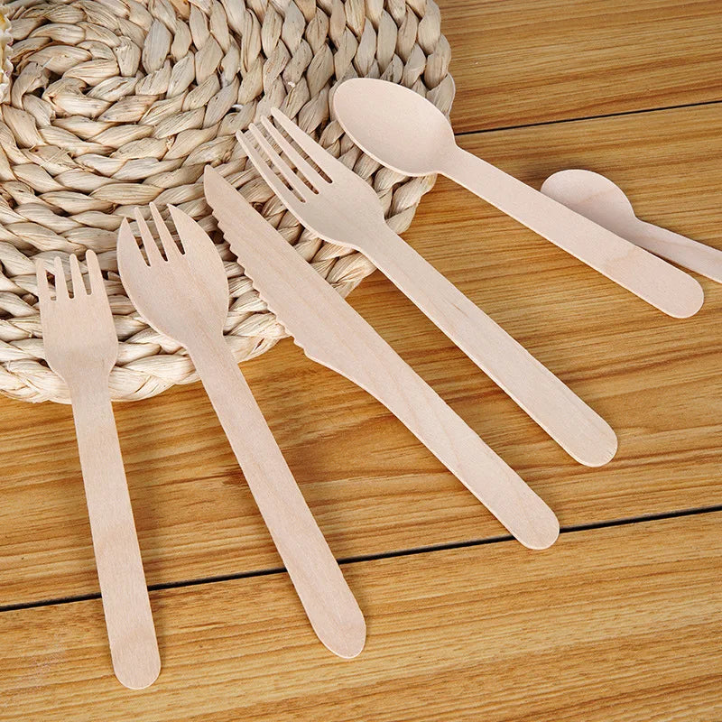 Wooden Utensil Set - 50 Piece Cutlery (Reusable Kitchen Essentials)