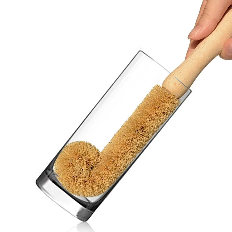 Natural Coir Kitchen Brush - Coconut Fiber Cleaning Brush
