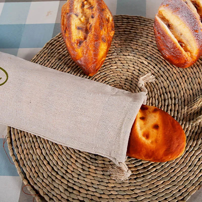 Linen Bread Bag - Reusable Food Storage Set