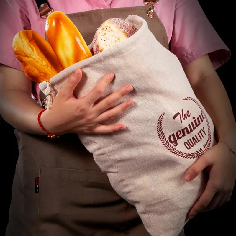 Linen Bread Bag - Reusable Food Storage Set