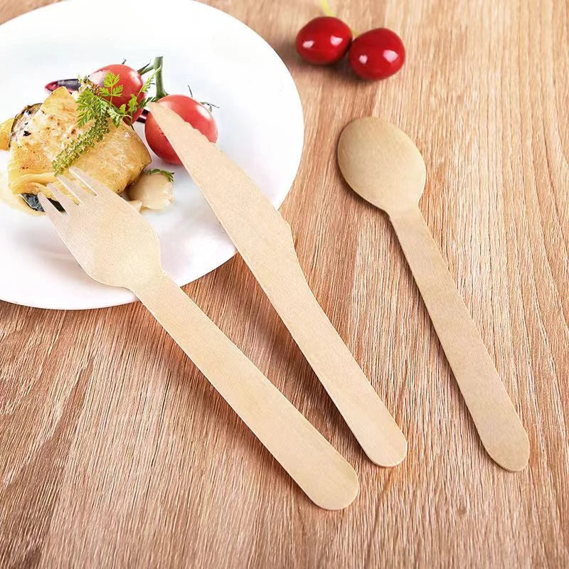 Wooden Utensil Set - 50 Piece Cutlery (Reusable Kitchen Essentials)