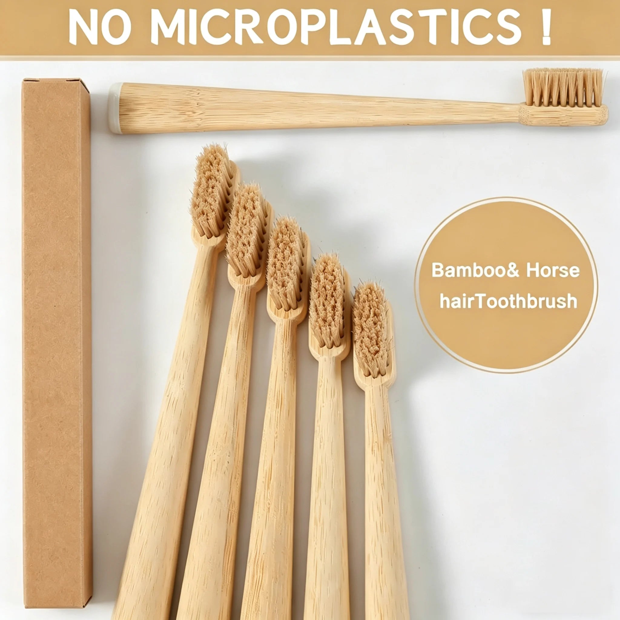 Bamboo Toothbrush - 4 Pack (Horse Bristles)