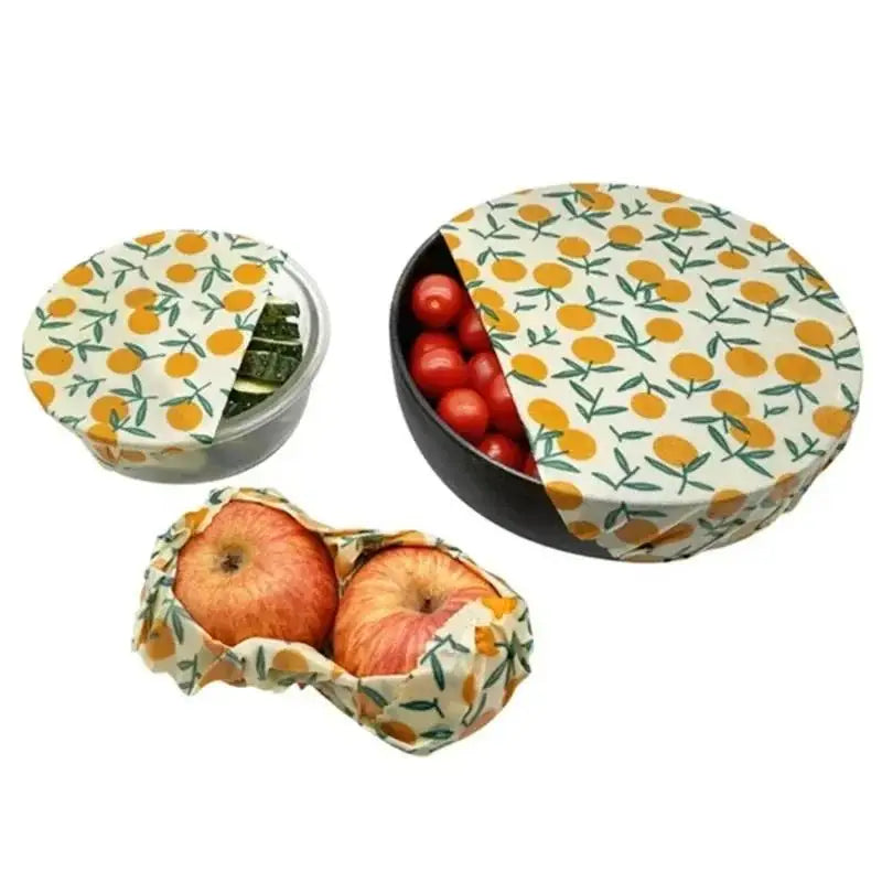 Beeswax Food Wraps - Reusable Bowl Covers (Organic Cotton & Natural Beeswax)