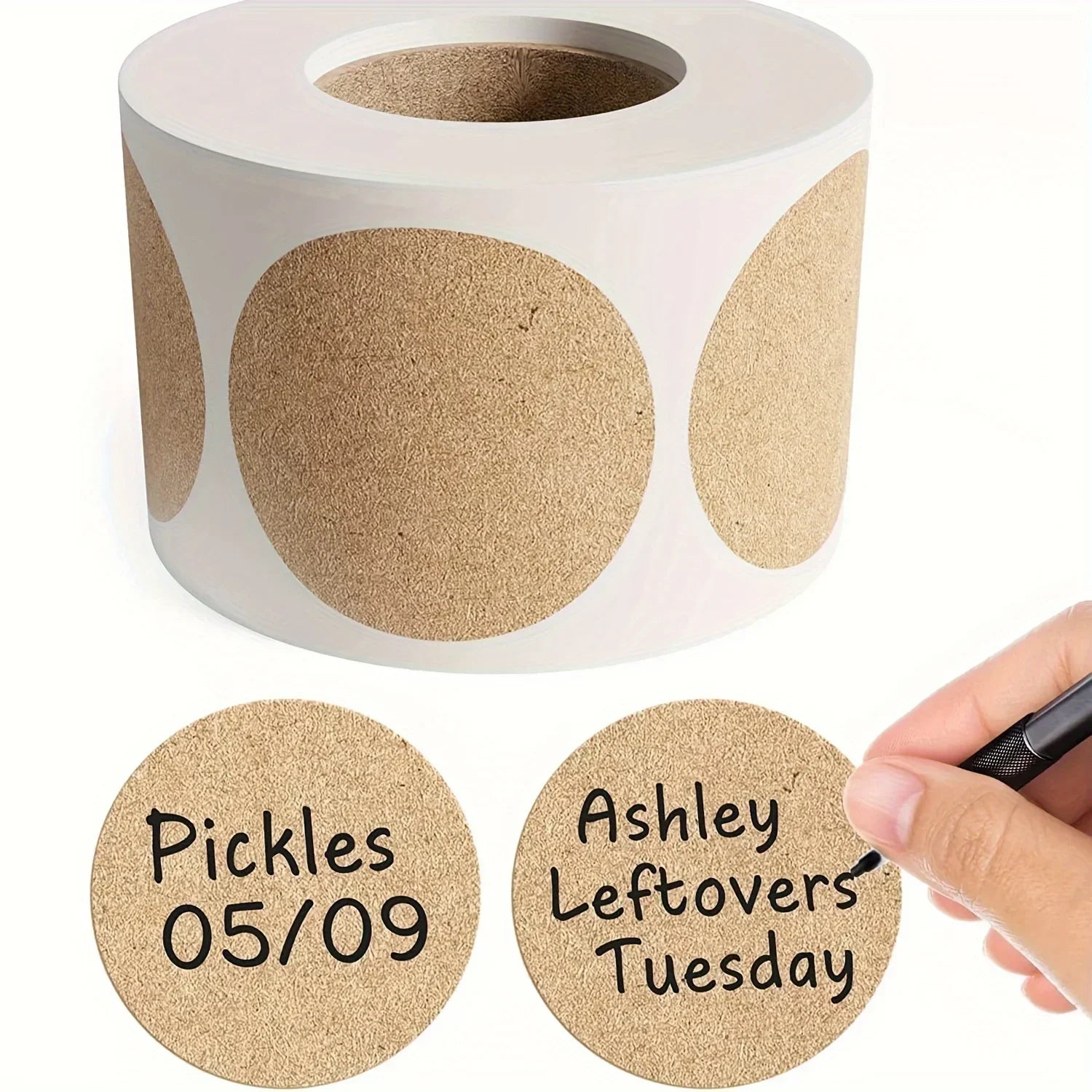 Compostable Kraft Labels - 500 Pack (Biodegradable Stickers)