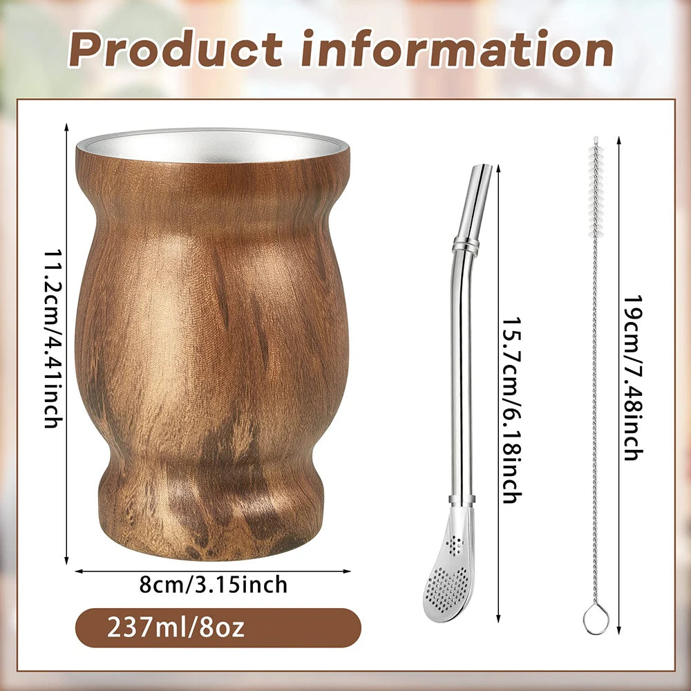 Yerba Mate Cup - 8oz Stainless Steel