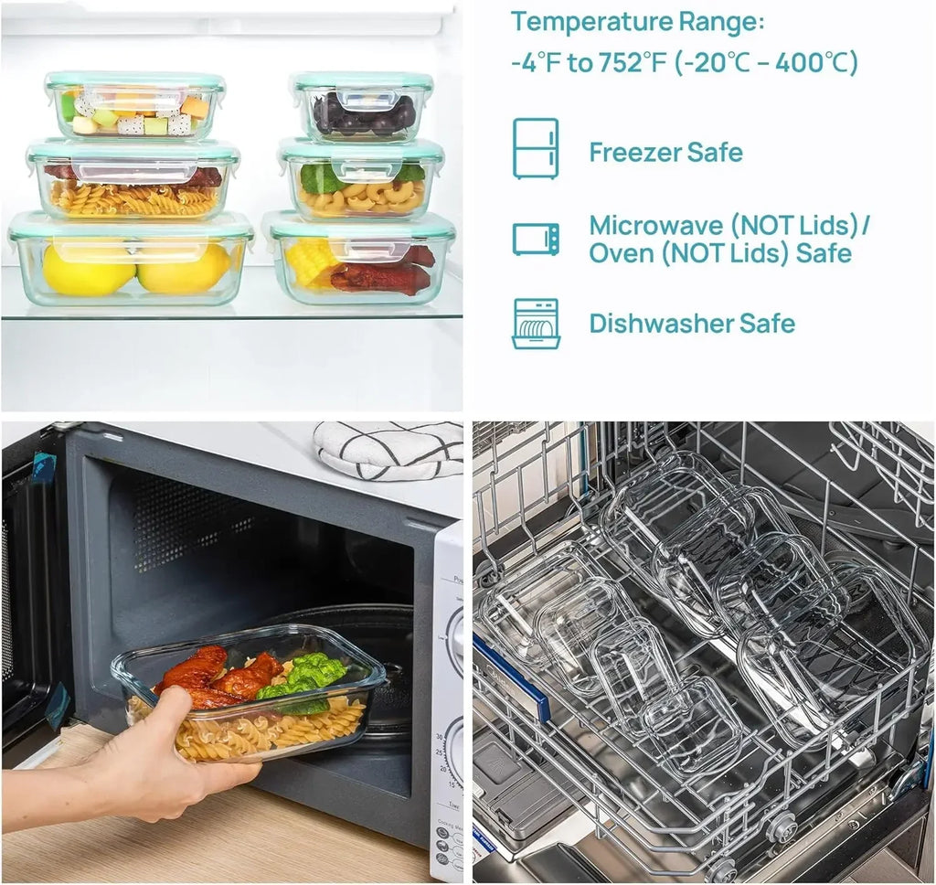 Borosilicate Glass Lunch Box Set - Airtight & Leakproof