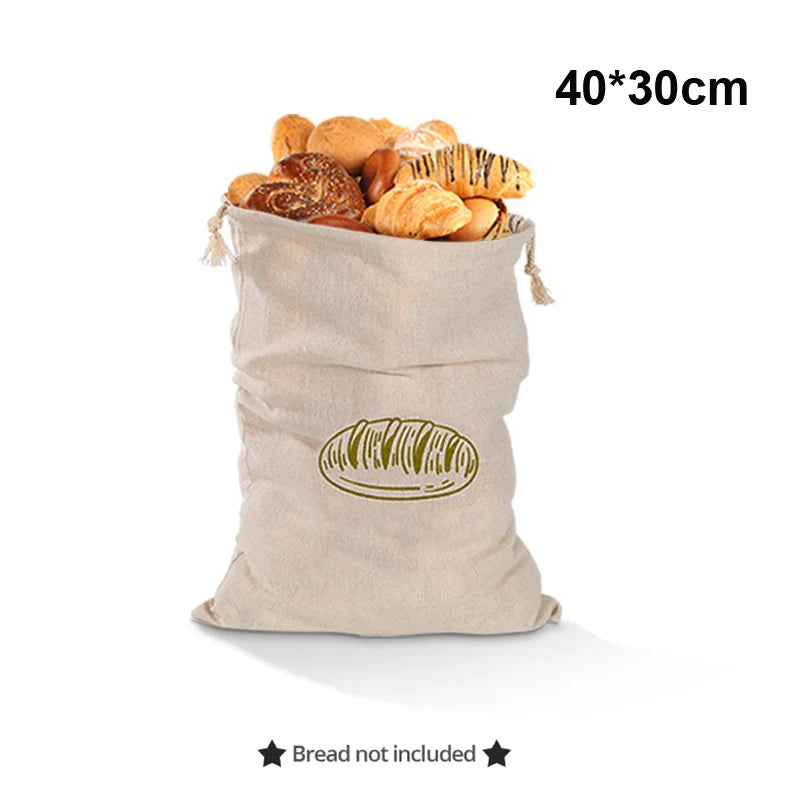 Linen Bread Bag - Reusable Food Storage Set