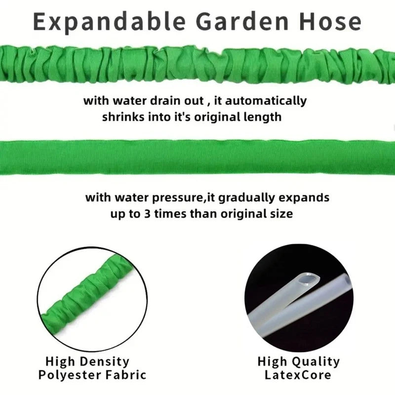 Expandable Garden Hose - 200ft with 7-Function Spray Nozzle