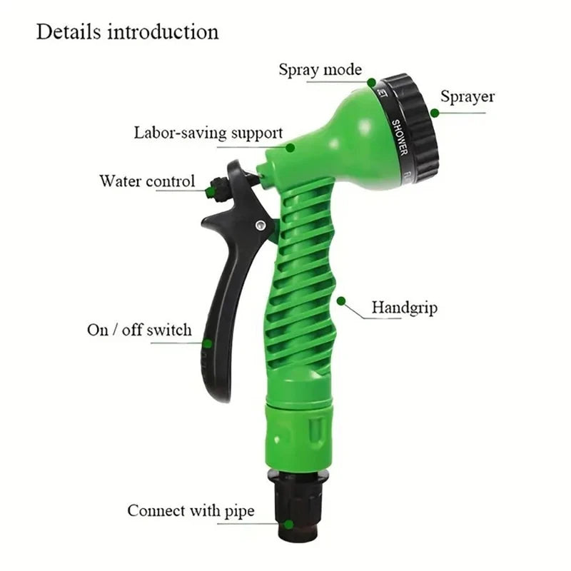 Expandable Garden Hose - 200ft with 7-Function Spray Nozzle